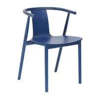 cappellini - chaise avec accoudoirs bac - frêne shanghai bleu teinté/siège bois/pxpxh 52,5x51x73cm/structure frêne shanghai bleu teinté